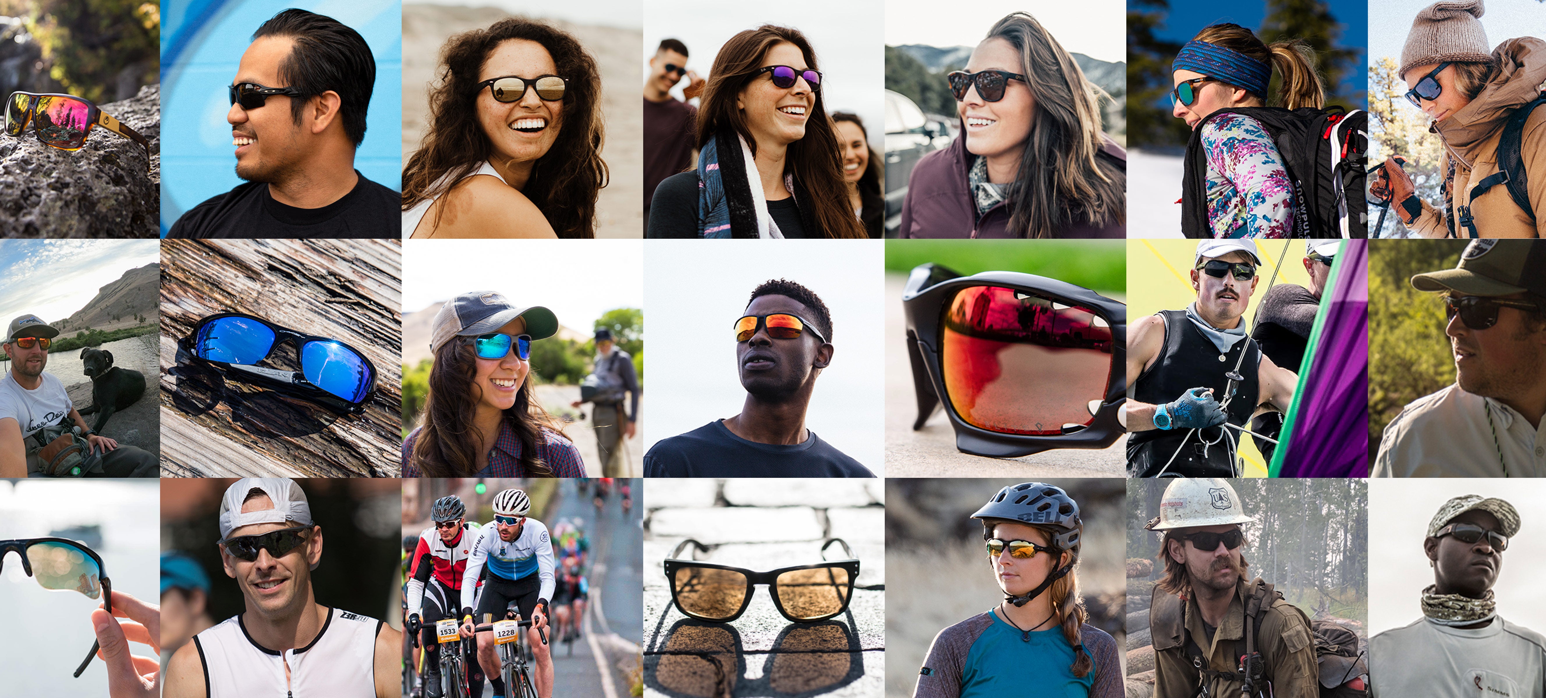 many images of customers using Revant replacement lenses in their sunglasses